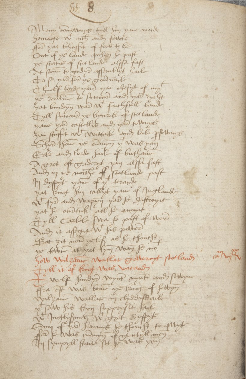 Kopie der Chronik von Andrew of Wyntoun, Fol 319 verso, (Detail), ca. 1550 von Unbekannt