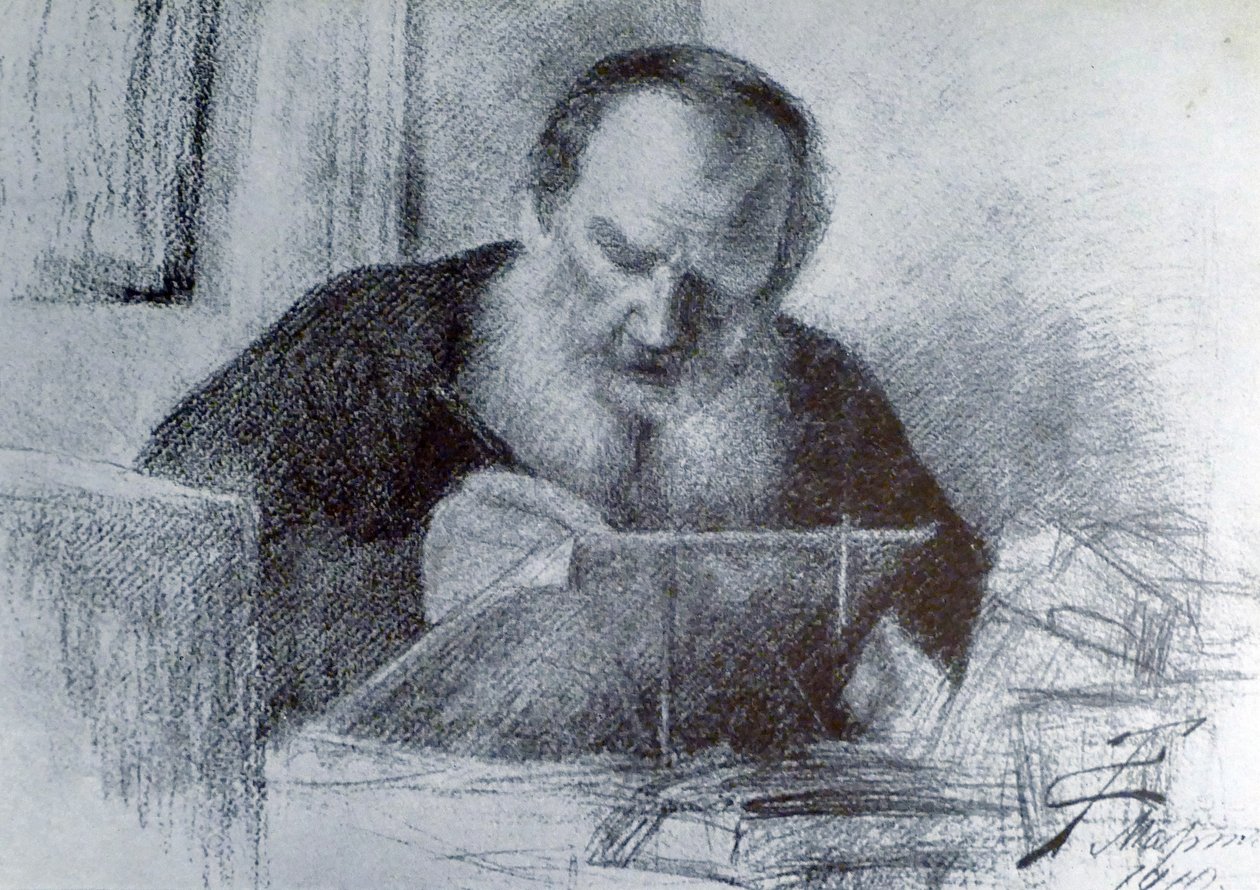 Graf Leo Tolstoi (9. September 1828 – 20. November 1910) von Unbekannter Künstler