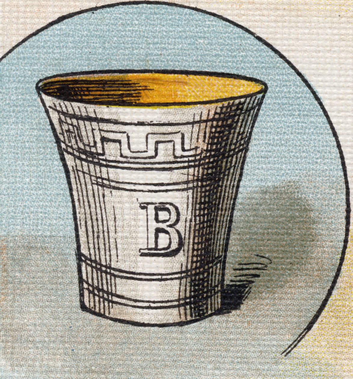 Tasse. Gravur in "Alphabet de ma petite fille". Bernardin-Bechet und Fils, Buchhändler-Verleger, Paris, um 1895. von Unbekannt