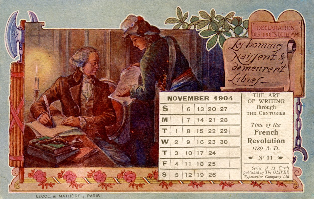 Erklärung der Menschenrechte 1789 von Unbekannter Künstler