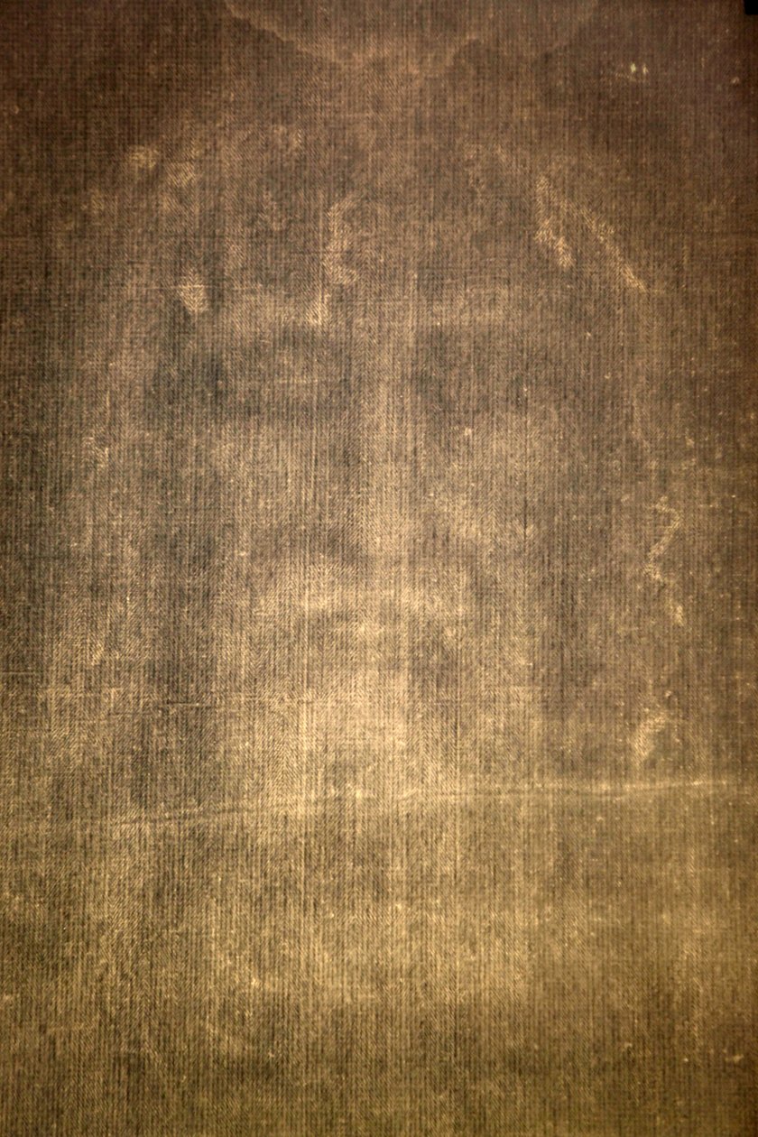 Detail des Turiner Grabtuchs in der Kirche Chiesa della SS Annunziata, Turin, Italien von Unbekannt