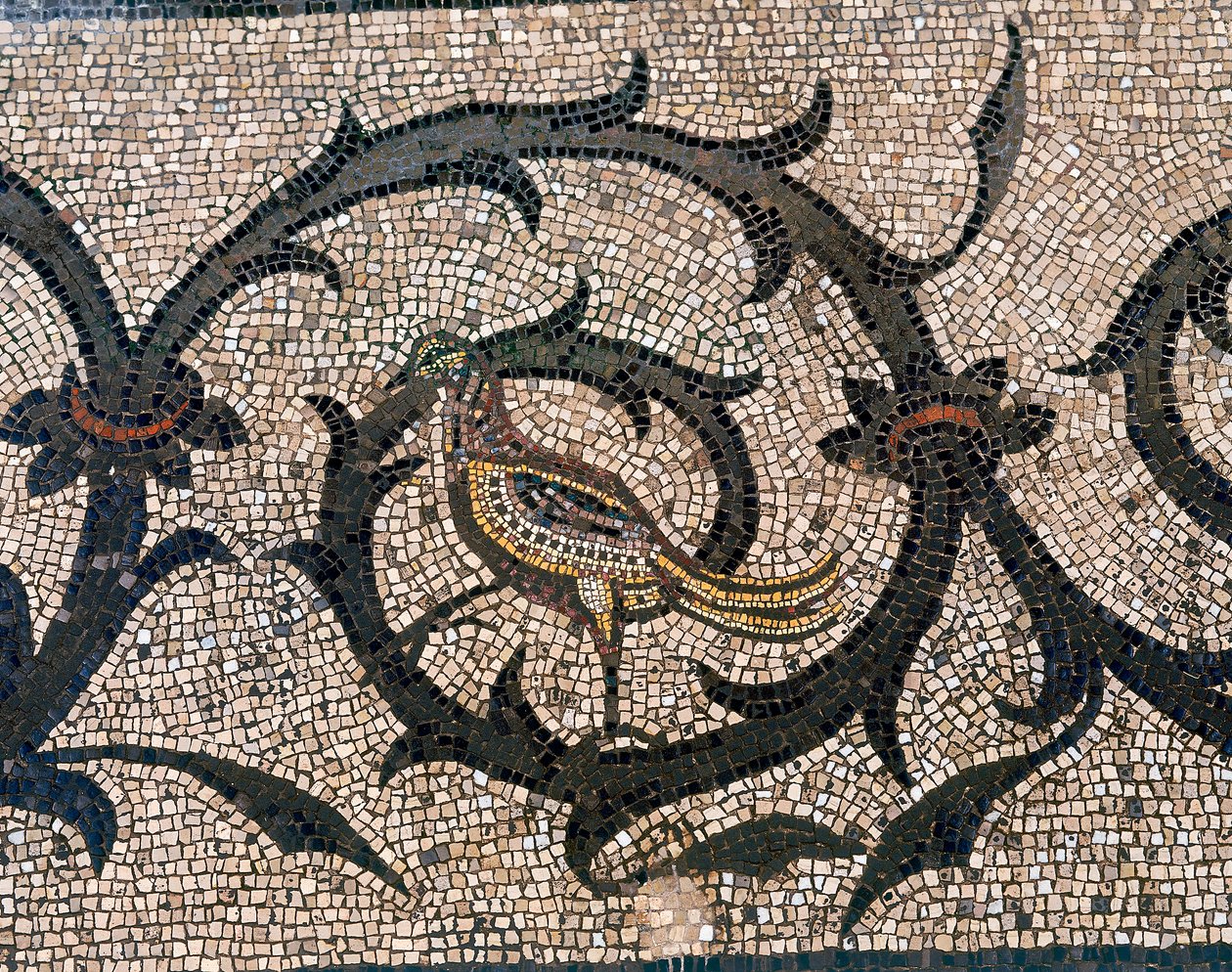 Detail des Bodens der frühchristlichen Basilika von Aquileia, Udine von Unbekannt