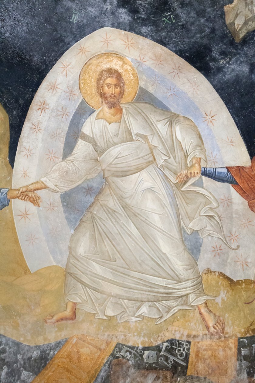 Anastasis-Fresko (Detail), Kirche des Heiligen Erlösers in Chora, Parekklesion von Unbekannter Künstler