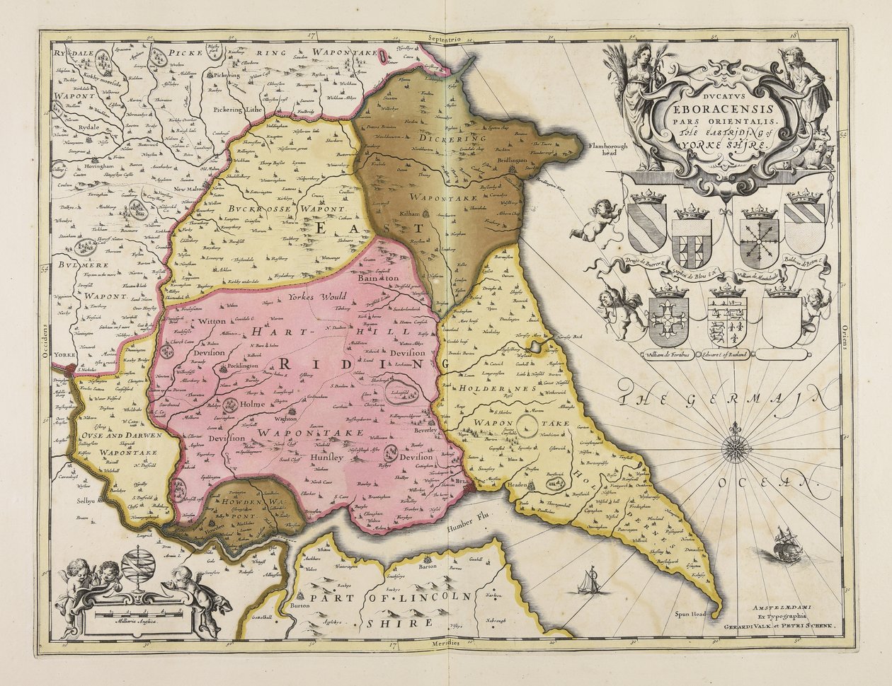 Ducatus Eboracensis pars orientalis = Der Ostteil von Yorkshire von Unbekannter Künstler