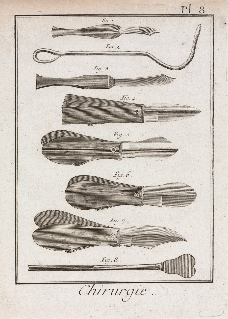 Ausrüstung, frühmoderne chirurgische Messer und Skalpelle von Unbekannt