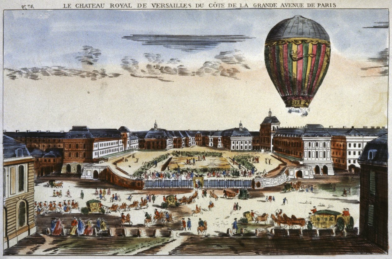 Experiment mit einem Heißluftballon in Versailles von Unbekannter Künstler