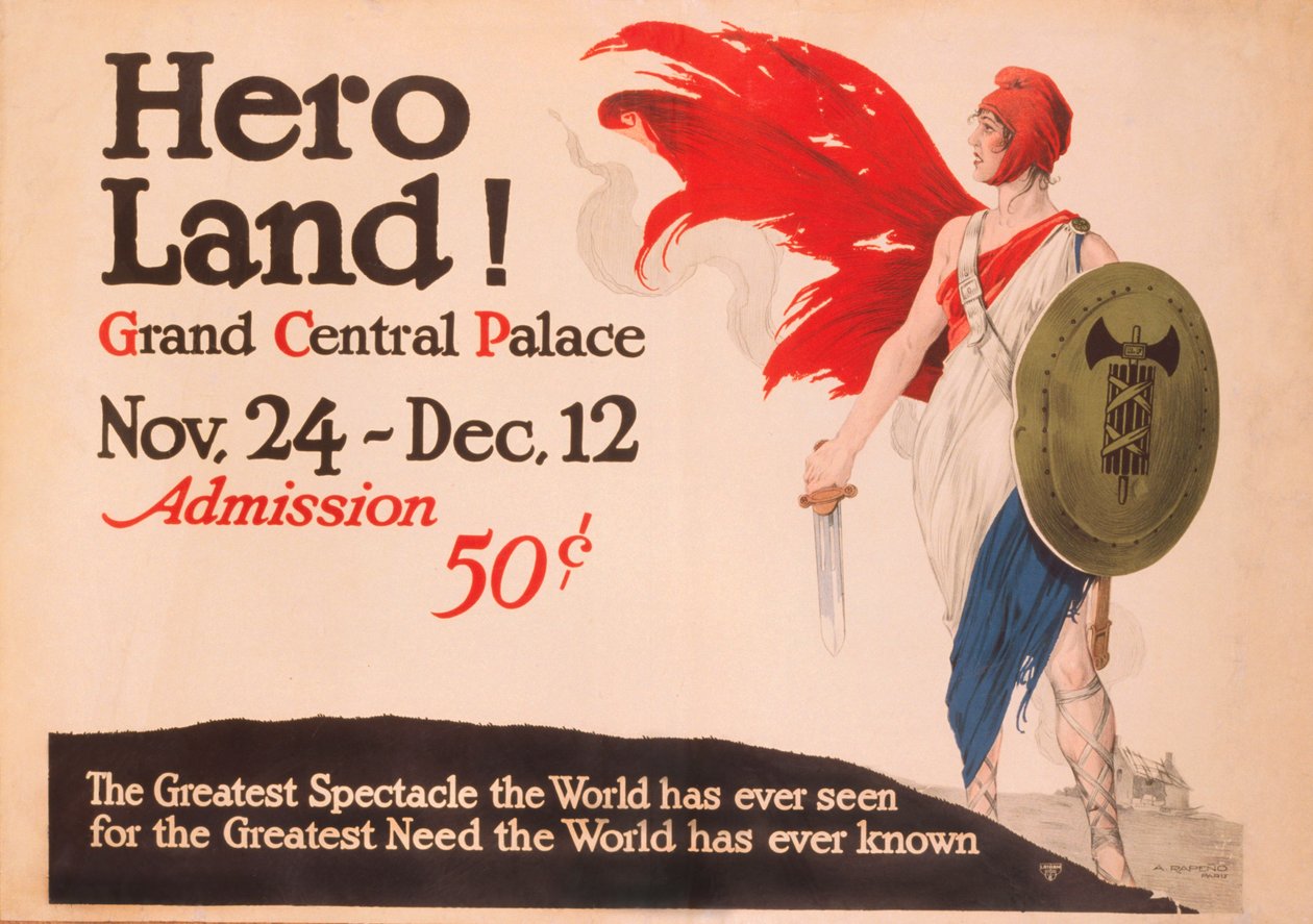Französisches Hero Land Poster, New York, New York von Unbekannt