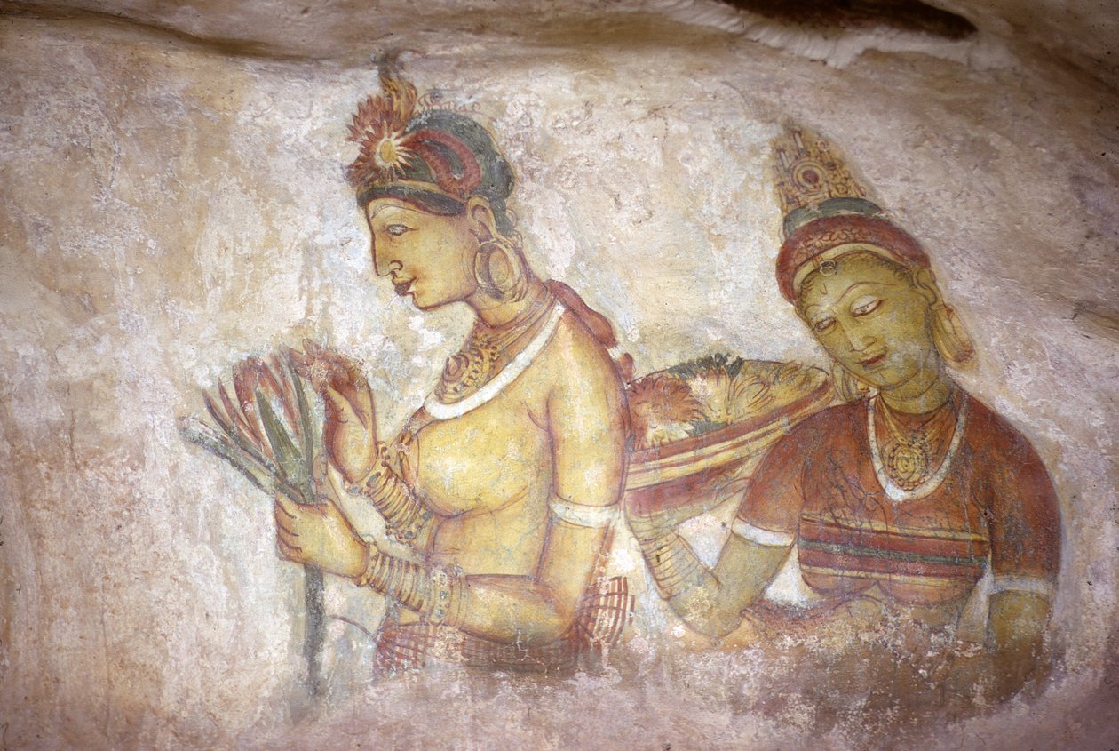 Fresko/Damen von Sigiriya/Sri Lanka von Unbekannt