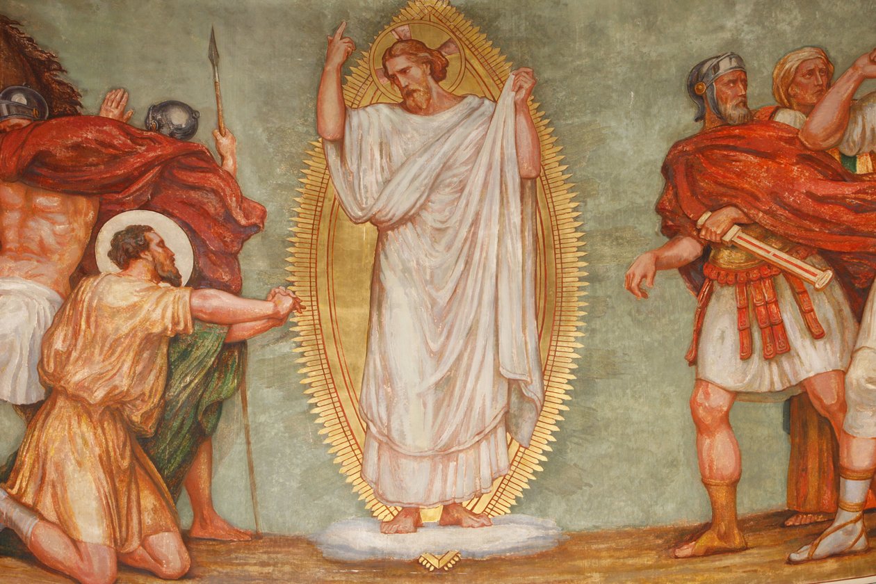 Fresko in der St. Pauls Kirche: St. Pauls Bekehrung, Lyon, Frankreich von Unbekannt