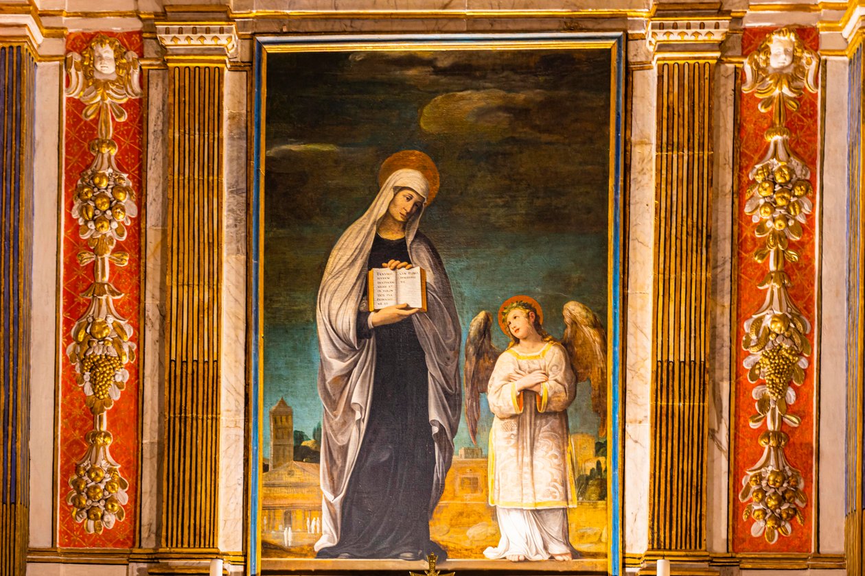 Fresken mit biblischen Motiven, Abtei Monte Oliveto Maggiore, bei Buonconvento, Toskana, Italien, Europa von Unbekannter Künstler