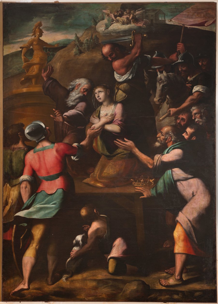 Genua, Duomo (St. Laurentius-Kathedrale), innen, Baptisterium (ehemals Kirche St. Johannes der Alte): "Martyrium der hl. Katharina", von Cesare und Alessandro Semino von Unbekannter Künstler