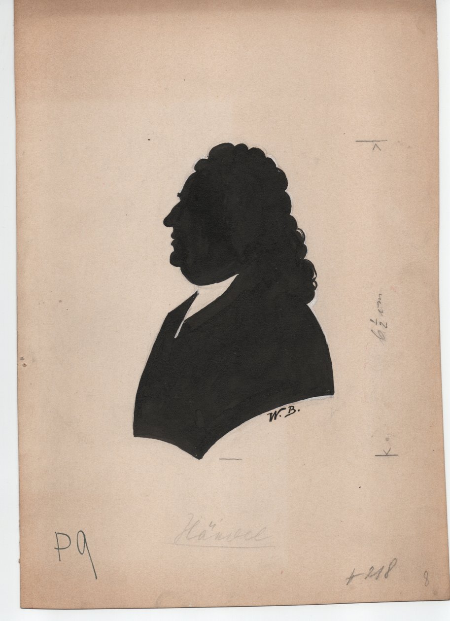Georg Friedrich Händel (1785-1759) (ca. 1850, Silhouette) von Unbekannter Künstler