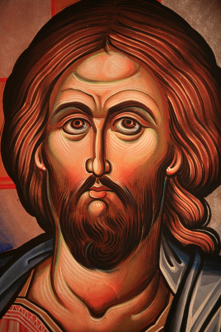 Griechisch-orthodoxe Ikone, die Christus darstellt Thessaloniki Griechenland von Unbekannt