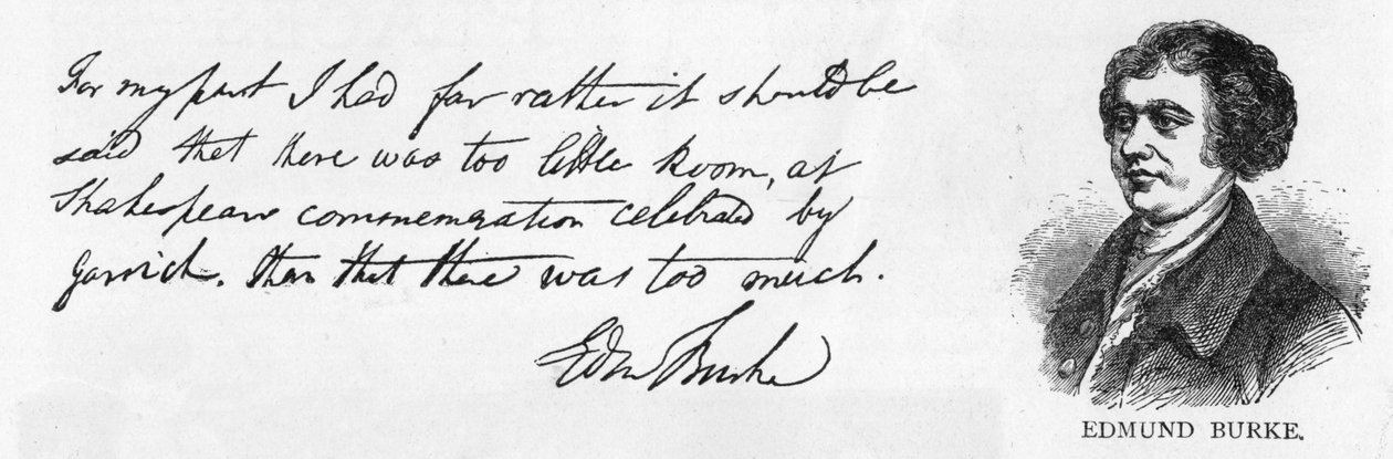 Handschrift und Unterschrift von Edmund Burke von Unbekannt