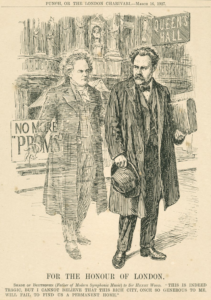 Henry Wood und der Geist von Beethoven vor der Queen