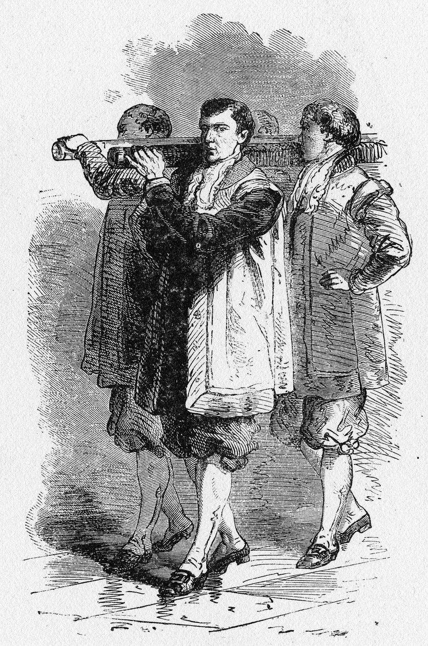 Geschichte des antiken Rom. Geschichte der Vatikan-Träger des Stuhls des Papstes. Rom-Stiche von 1872 von Unbekannt