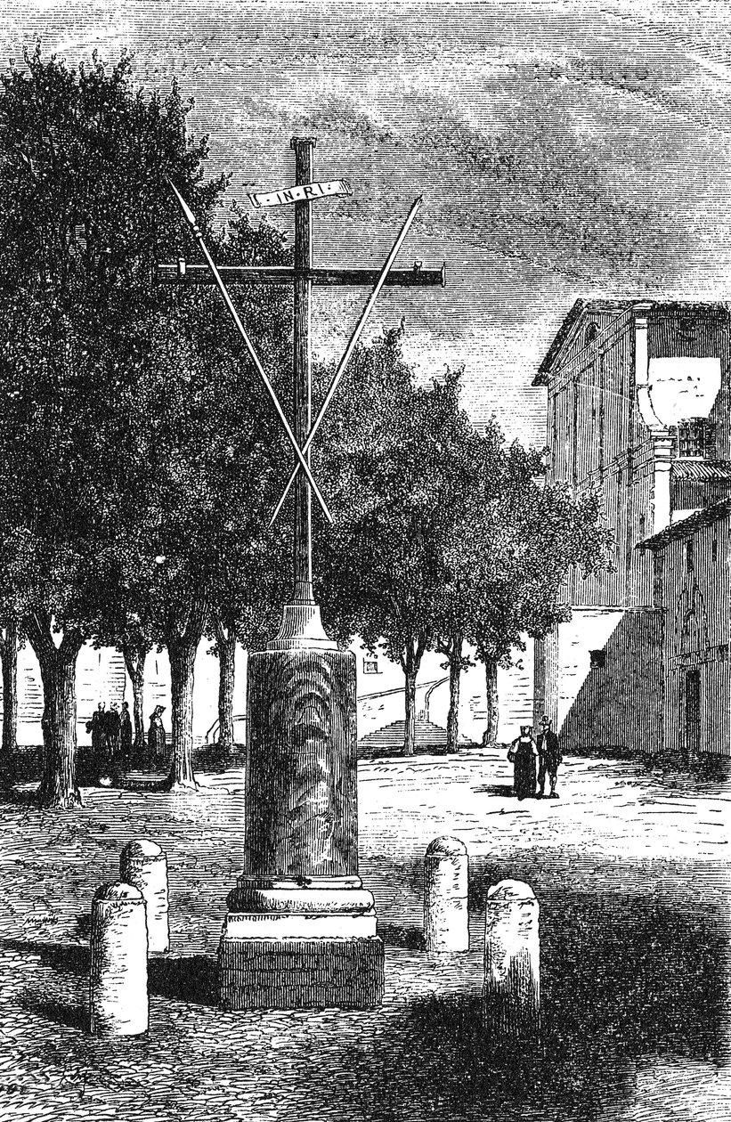Geschichte des antiken Rom. Orden der Minderbrüder Kapuziner über dem Barberini-Platz in Rom das Kreuz Christi von Unbekannt