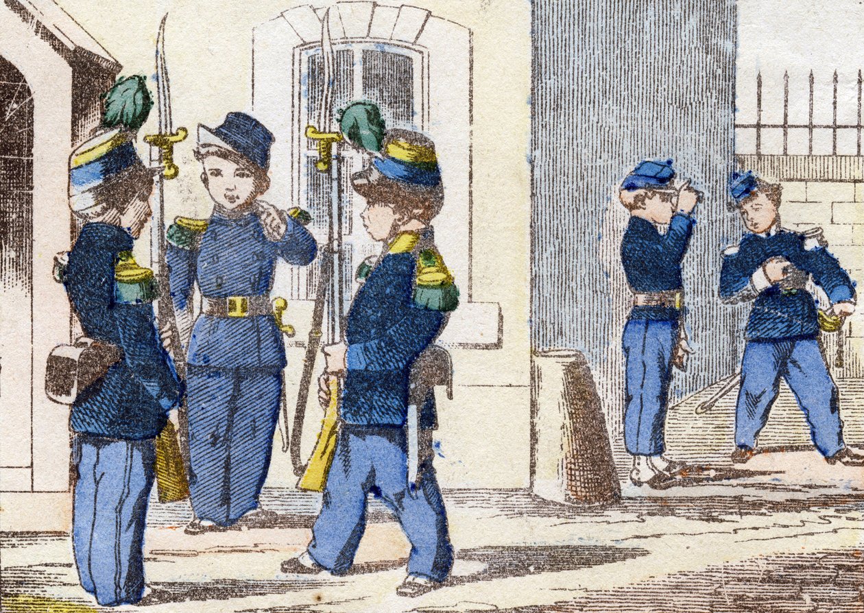Fußjäger (Illustration aus „Alphabet militaire enfantin“) von Unbekannt