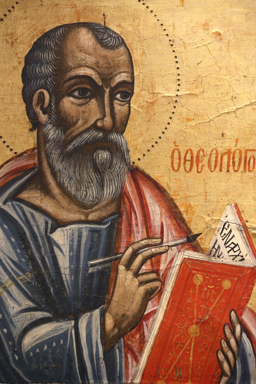 Ikone im Byzantinischen Museum von Pedoulas: Heiliger Johannes Theologe (17. Jahrhundert), 20150510, Pedoulas, Zypern von Unbekannt