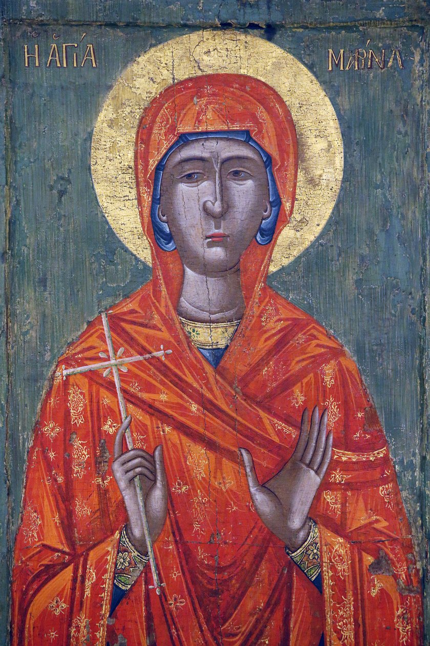Ikone im Byzantinischen Museum von Pedoulas: Heilige Marina (18. Jahrhundert), 20150510, Pedoulas, Zypern von Unbekannt