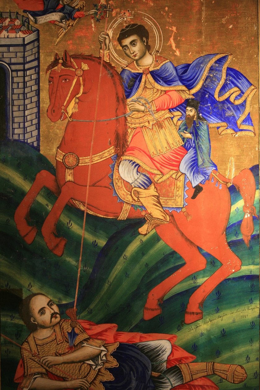 Ikone in der Saint Dimitrios orthodoxen Kirche: Leben des Heiligen ...