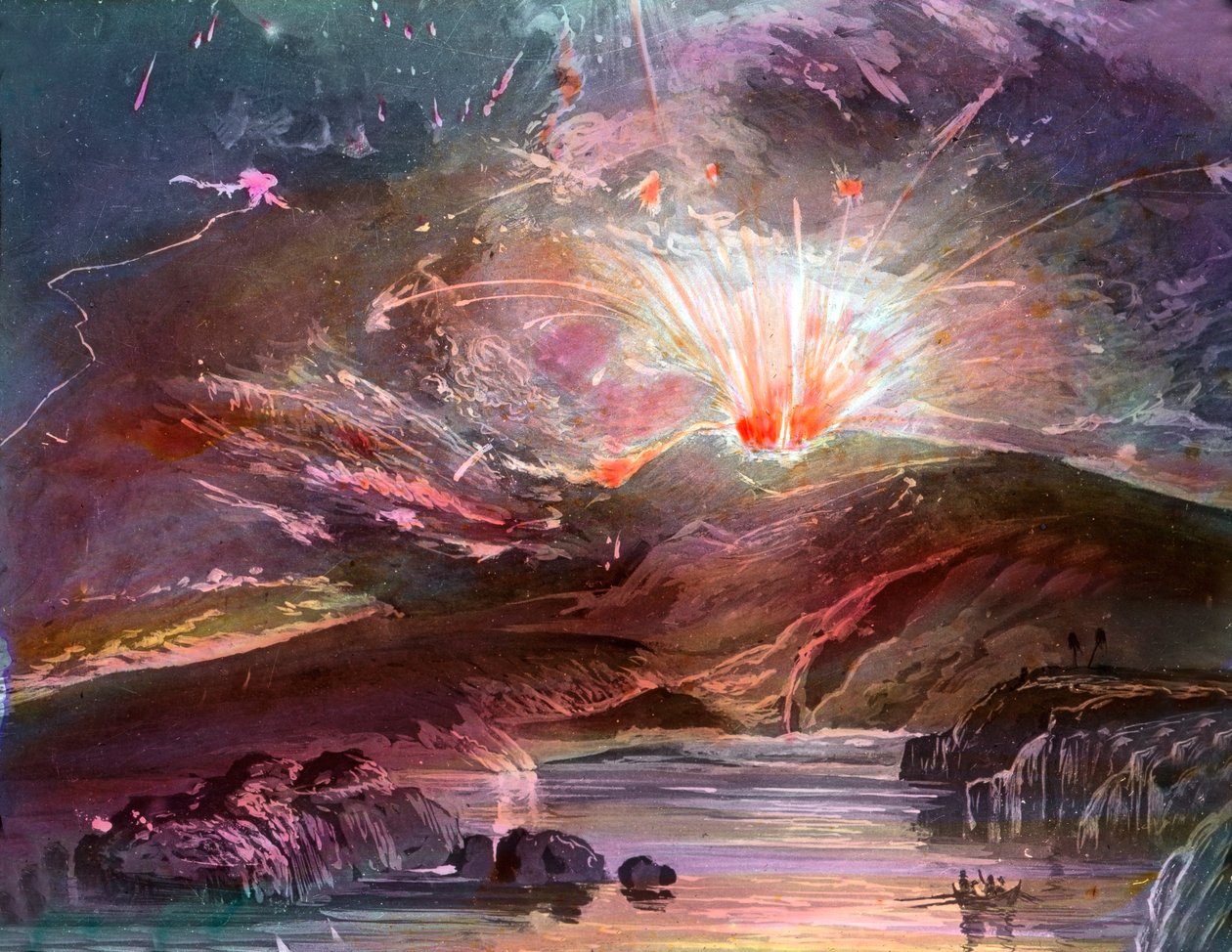 Im April 1902 brach der Vulkan Pelée auf der Insel Martinique aus von Unbekannter Künstler