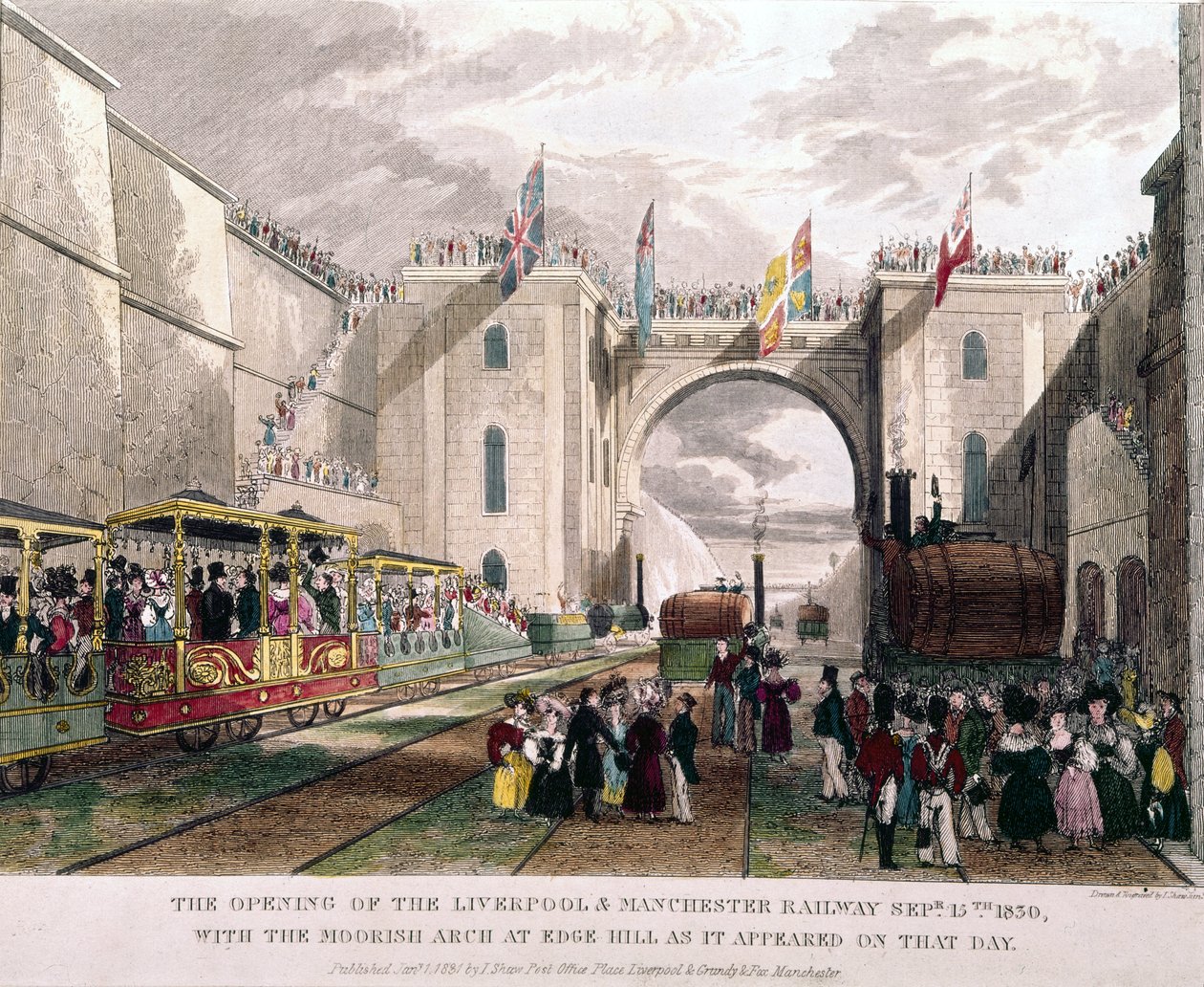 Eröffnung der Eisenbahnlinie Liverpool-Manchester von Unbekannt