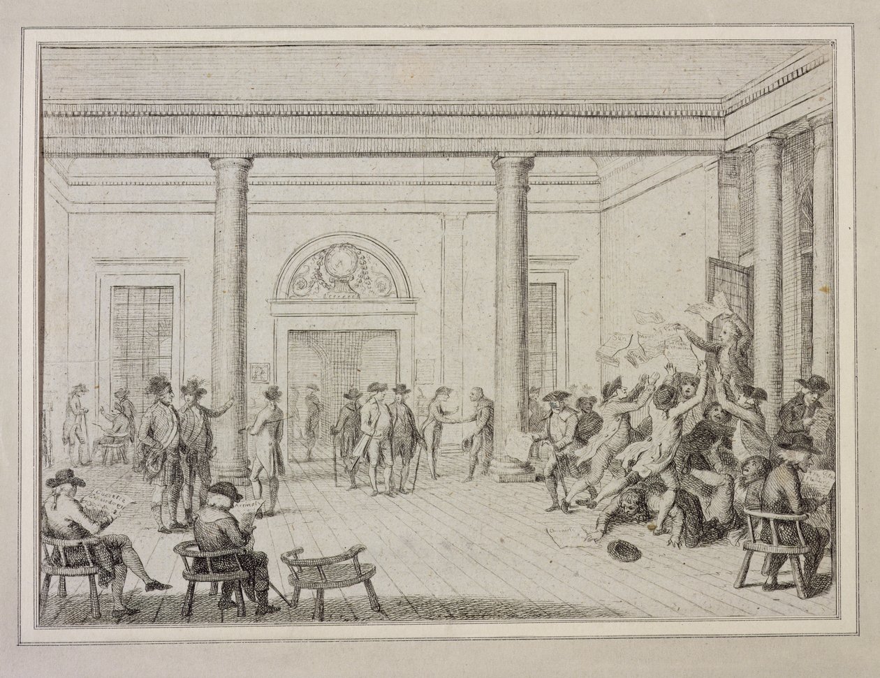 Innenraum der Börse, ca. 1790 von Unbekannt