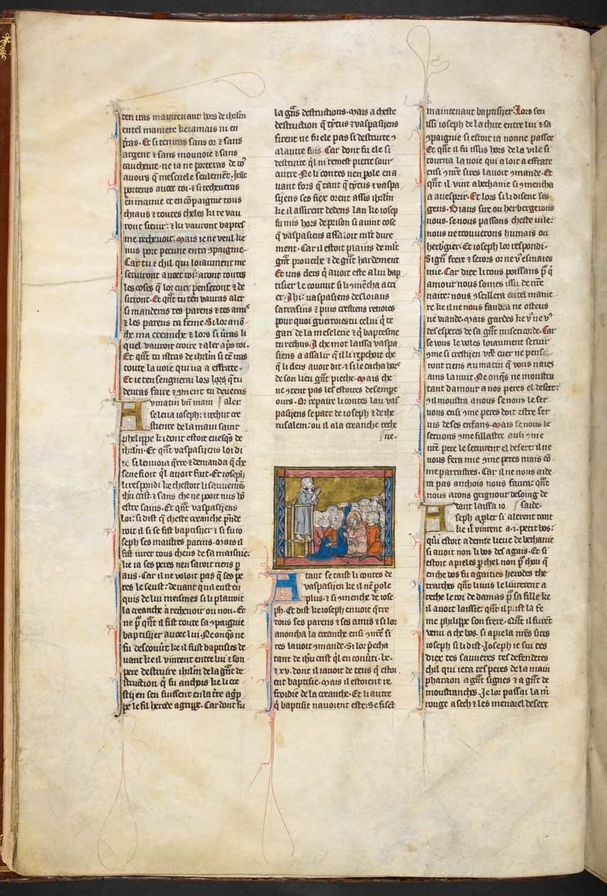 Joseph von Arimathäa predigt seinen Anhängern aus Estoire del Saint Graal, ca. 1315-1325 von Unbekannter Künstler