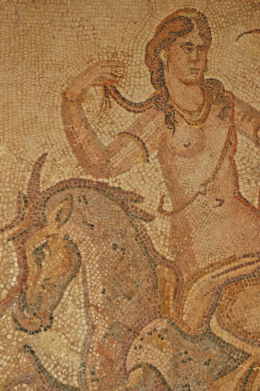 Libyen, römisches Mosaik von Nymphe und Satyr aus der Villa des Jason Magnus von Unbekannt