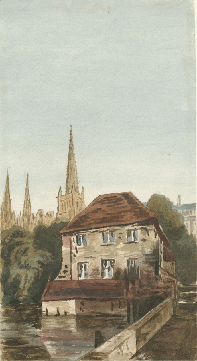 Lichfield - Haus des Registrars in The Close: Aquarell, undatiert [?19. Jahrhundert] von Unbekannt