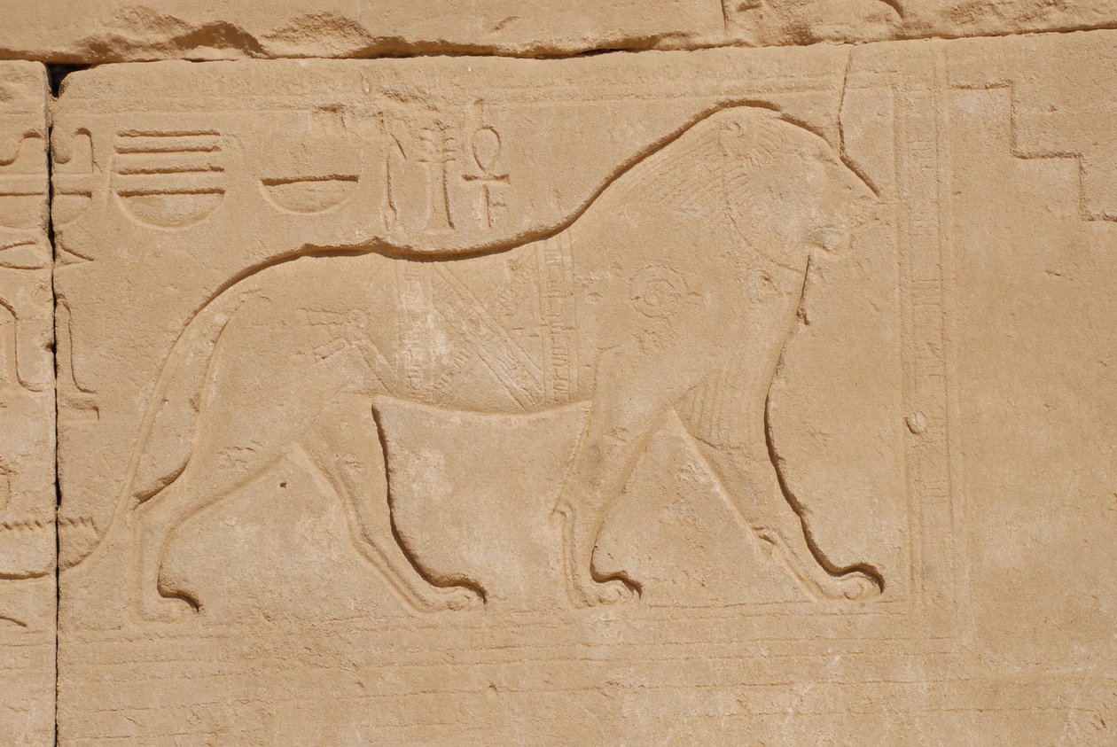 Löwenskulptur, Karnak, Luxor, Ägypten von Unbekannt