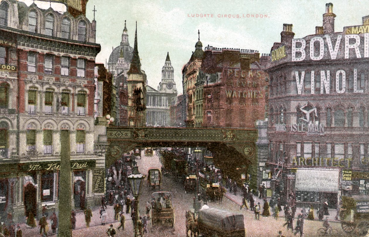 London - Ludgate Hill in der City of London, frühes 20. Jahrhundert (Postkarte) von Unbekannter Künstler