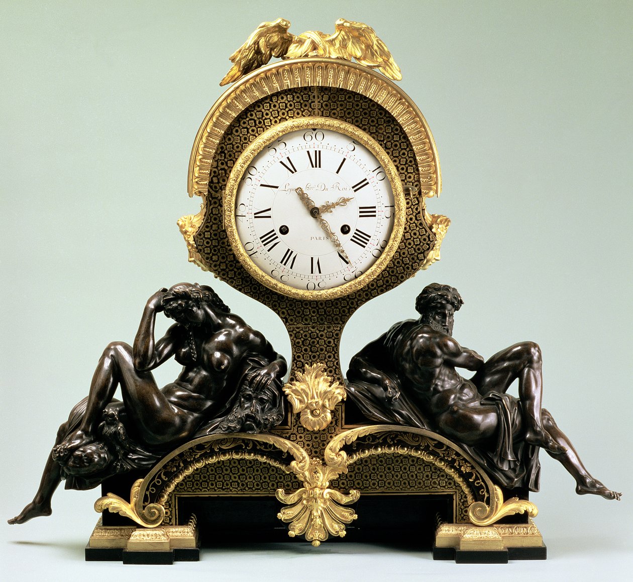 Kaminklocke mit Figuren von Tag und Nacht, von Jean Andre Lepaute (1720-88), Paris von Unbekannt