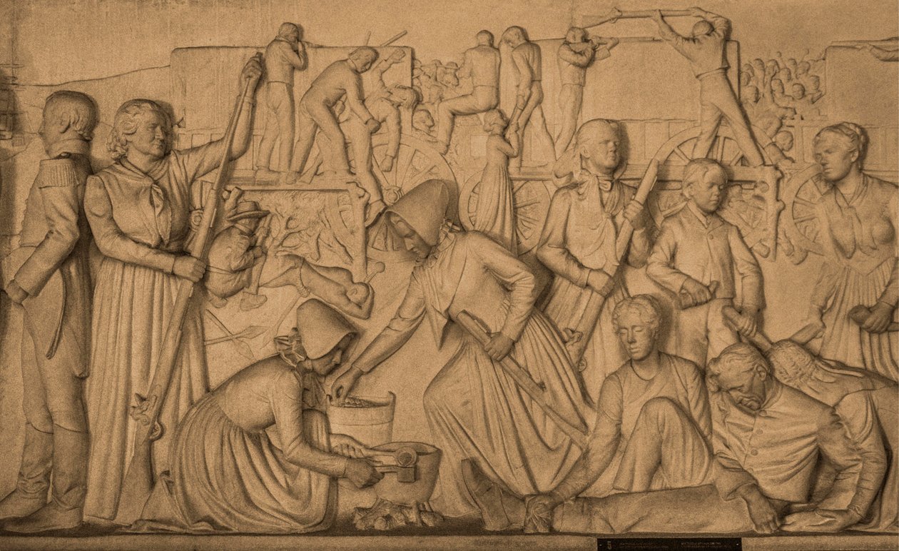 Marmorrelief mit der Geschichte des Buren-Treks, Voortrekker-Denkmal zu Ehren der Buren, Pretoria, Südafrika, Afrika von Unbekannter Künstler