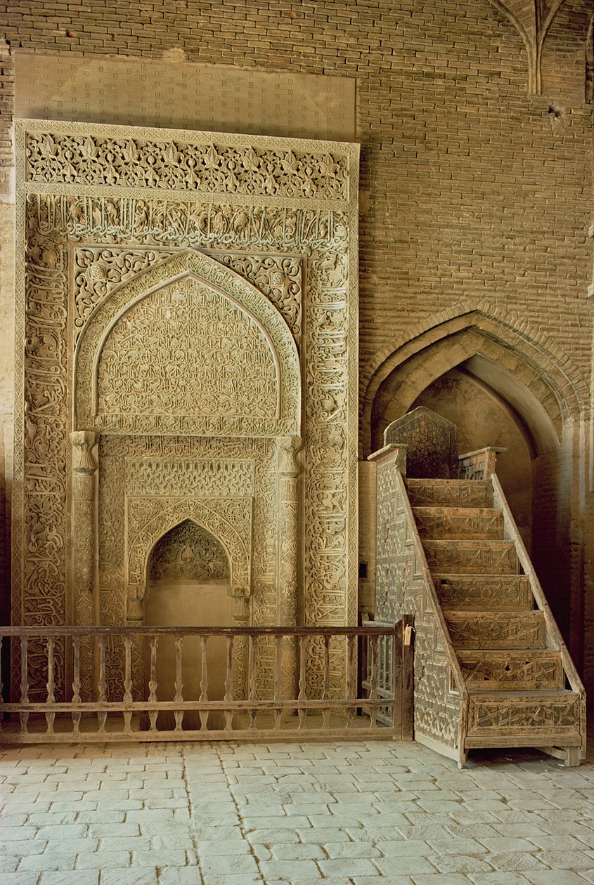 Mihrab (Gebetsnische) und Minbar (Kanzel) im Sultan Uljaitu Raum, wahrscheinlich 13./14. Jahrhundert von Unbekannt
