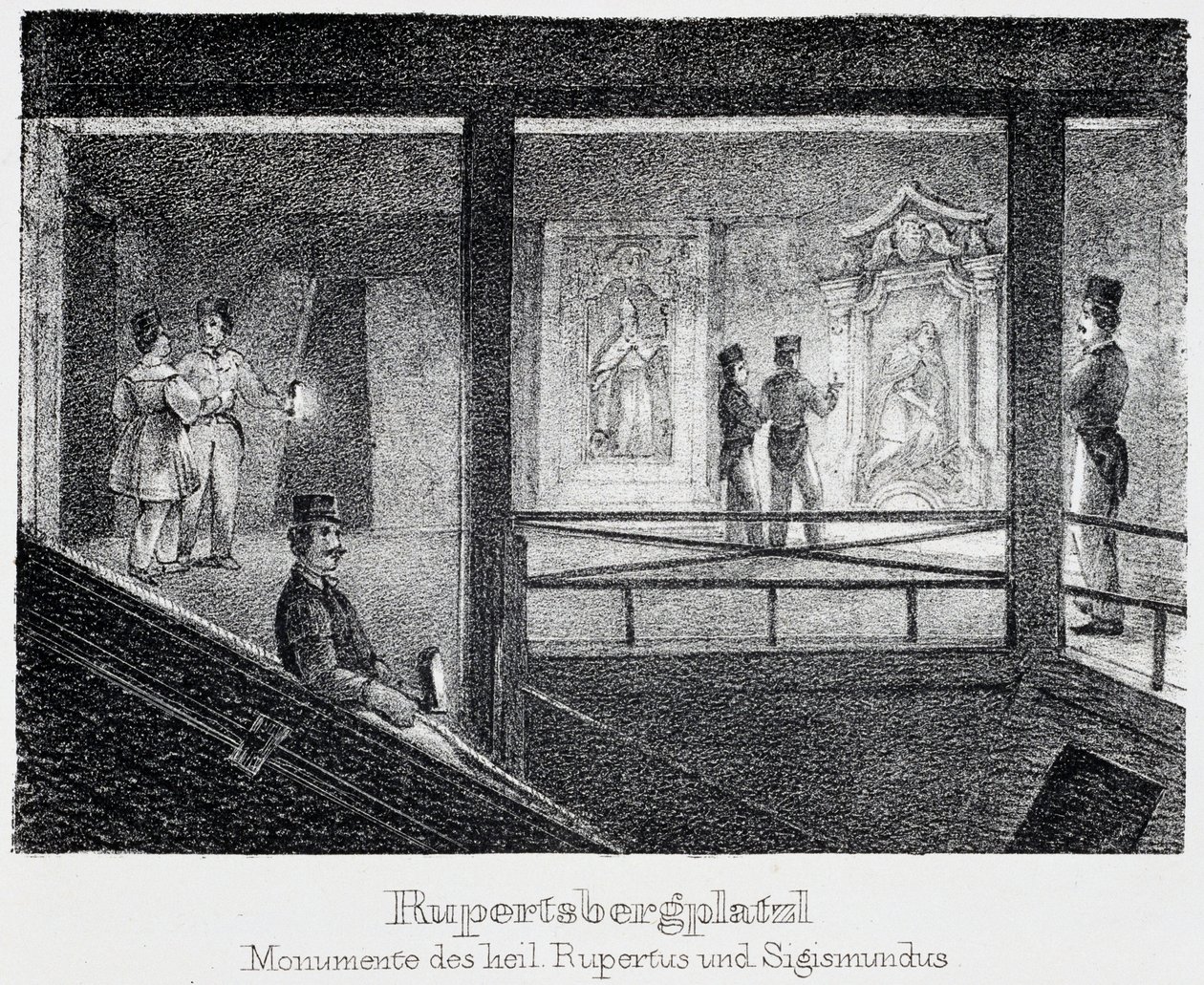 Salzbergwerk: Denkmal von St. Rupert und St. Sigismund, in Durrnberg, Österreich von Unbekannt
