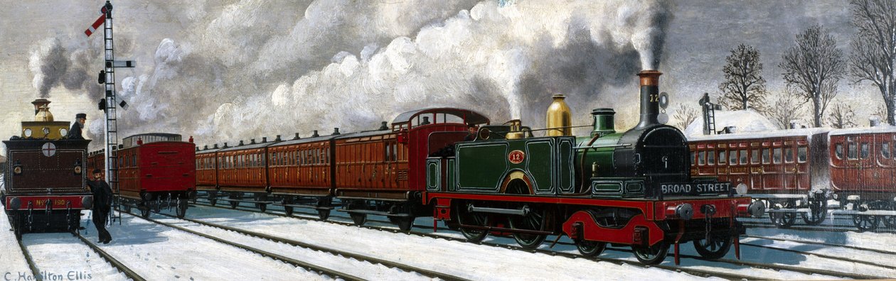 Zug der North London Railway verlässt Richmond in Richtung London von Unbekannter Künstler