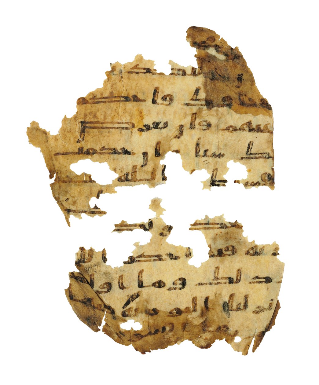 Seite aus einem unaufgezeichneten Koran-Palimpsest, kopiert auf einer früheren koptischen Bibel, wahrscheinlich Ägypten, ca. 8. Jahrhundert von Unbekannt