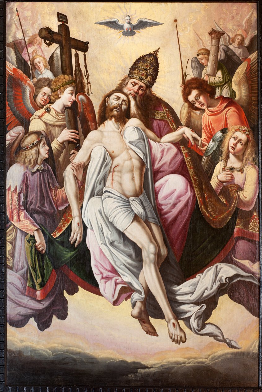 Pfarrkirche (Parochiale kerk Sint-Dionysius van Lede). Innenansicht. Der Chor. Ein Gemälde. Himmelfahrt. von Unbekannter Künstler