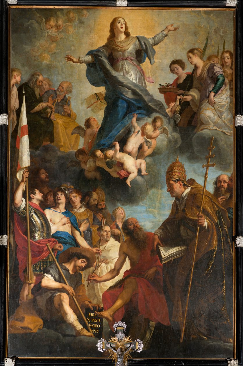 Pfarrkirche (Parochiekerk Onze-Lieve-Vrouw). Innenraum. Hochaltar. Gemälde von Unbekannter Künstler