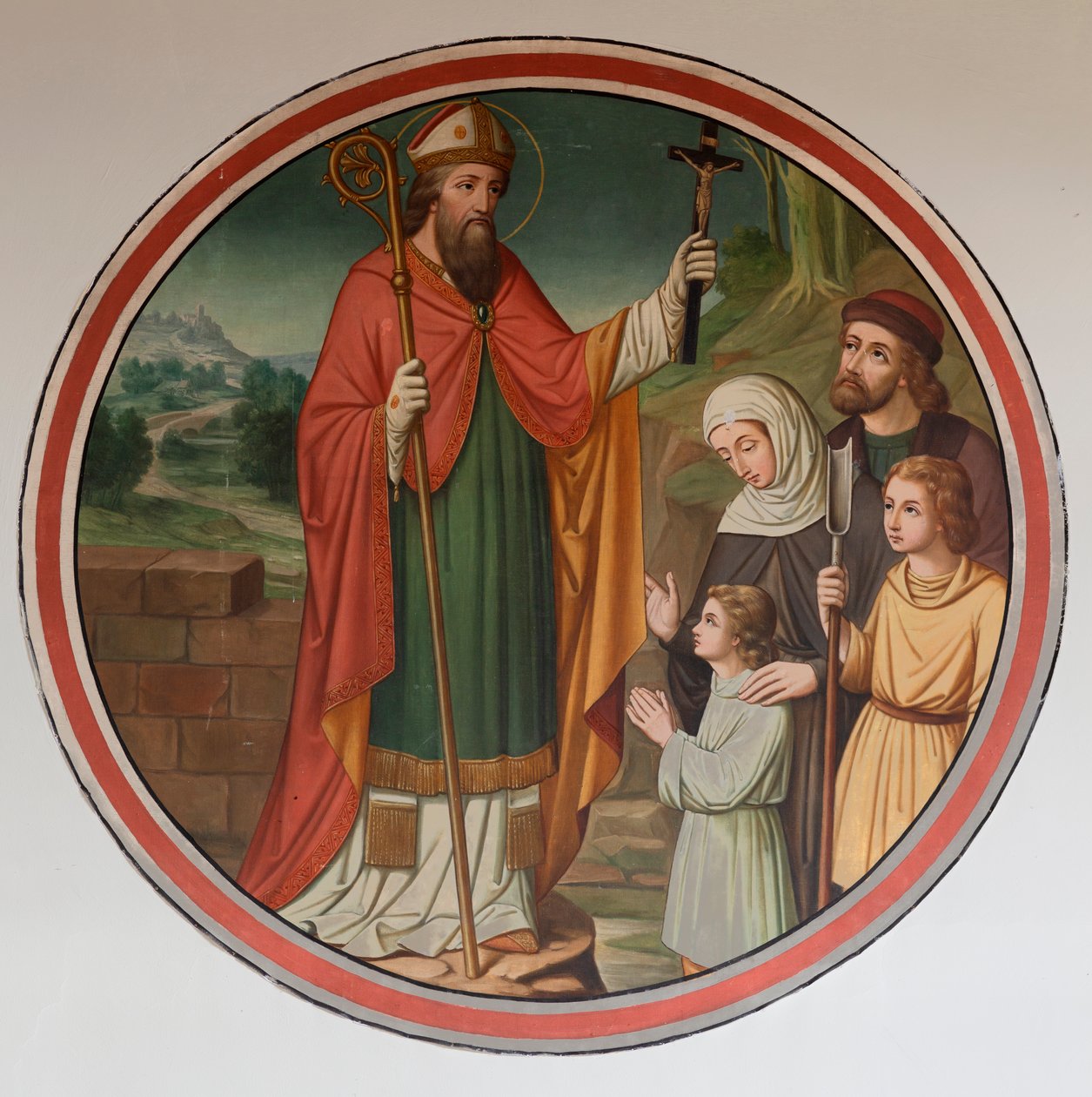Pfarrkirche (Sint-Denijs-Boekel, Parochiekerk Sint-Denijs). Südschiff. Ein Wandgemälde von Unbekannter Künstler