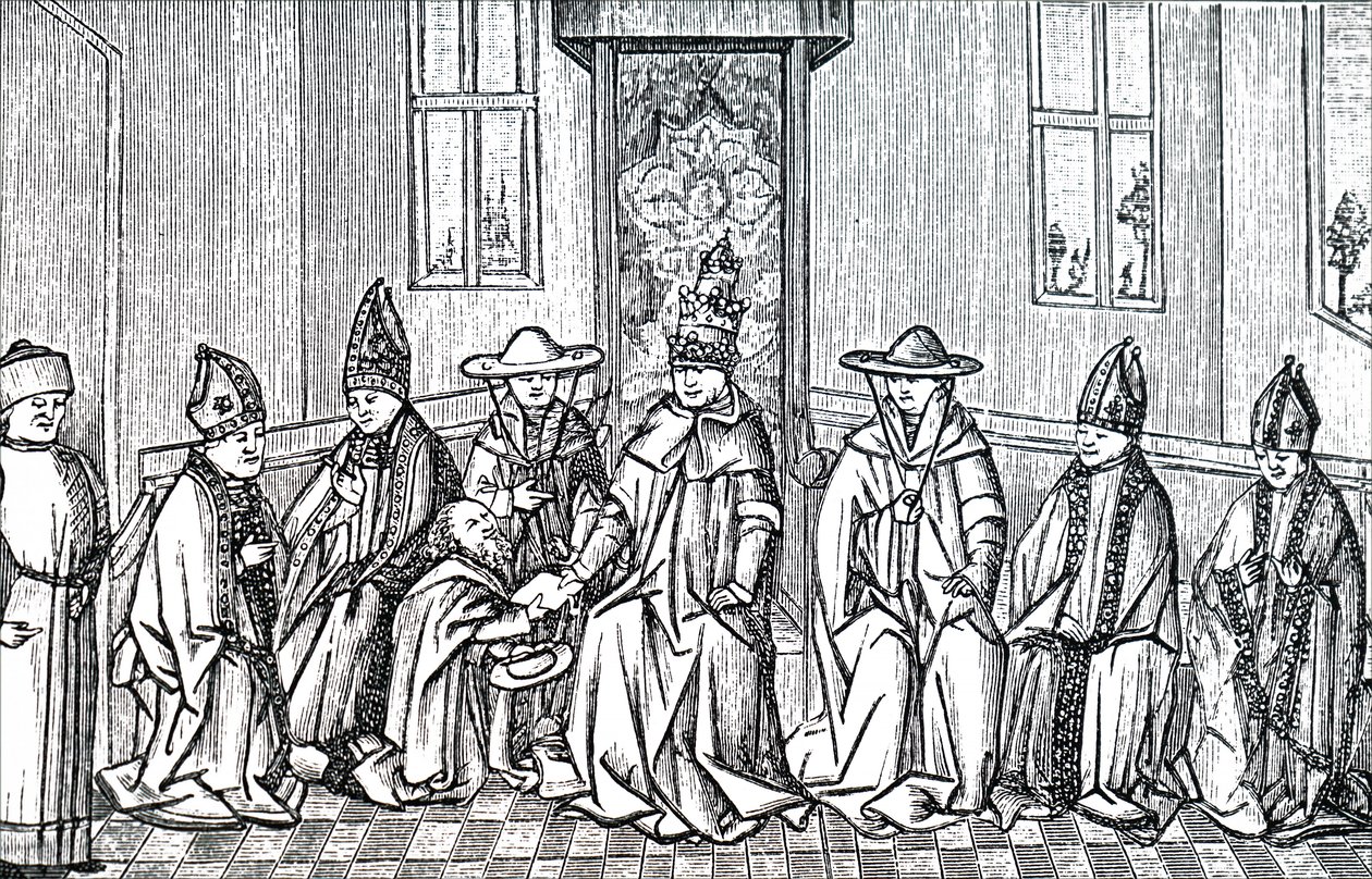 Peter der Einsiedler, Papst Urban II. und Simeon Patriarch von Jerusalem von Unbekannt