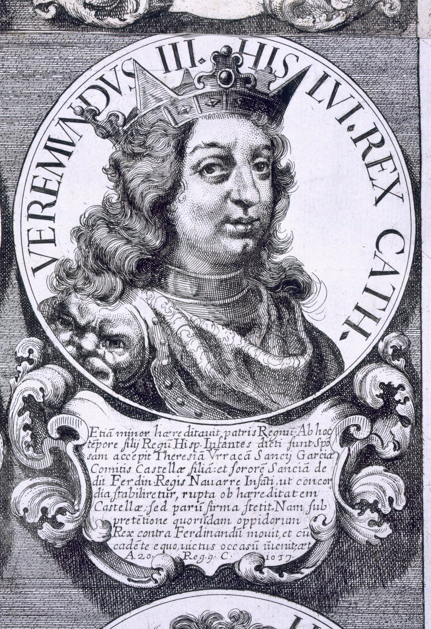 Porträt von Bermudo III. von León (Lithografie) von Unbekannt