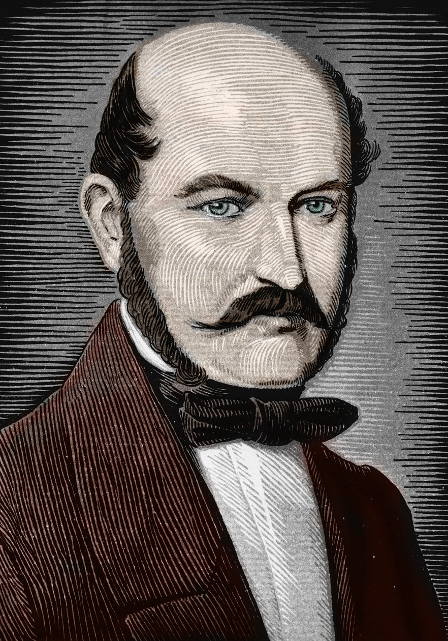 Porträt von Ignace Philippe Semmelweis, späte 19. Jahrhundert (Gravur) von Unbekannter Künstler
