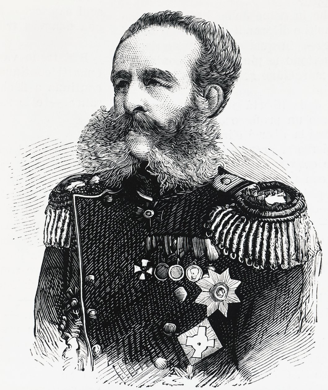 Porträt von Prinz Dmitri Iwanowitsch Swjatopolk-Mirski, russischer General, Gravur von William M. Timlin