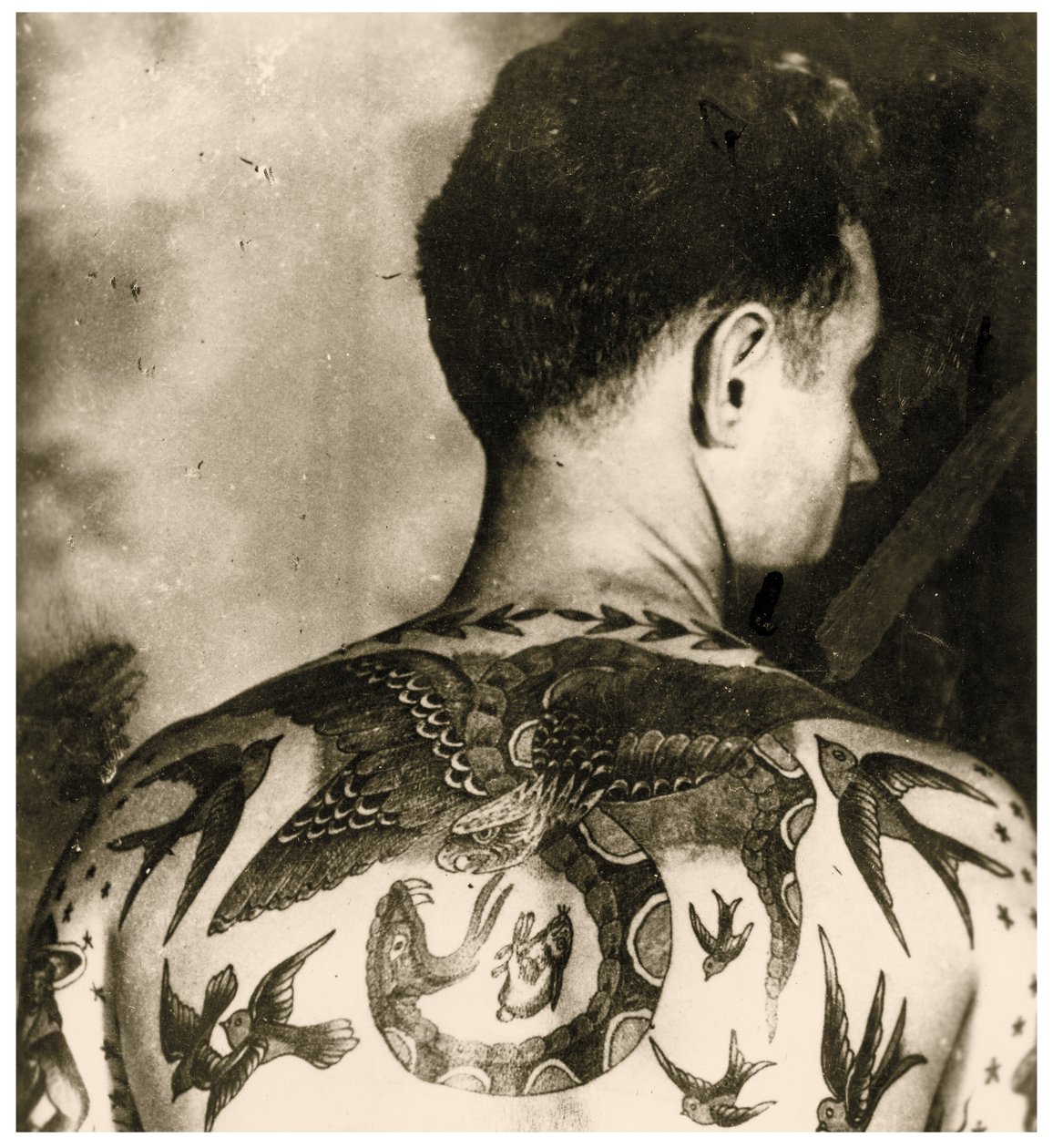 Porträt von Tom Stephen, tätowiert von Bert Grimm, ca. 1942 von Unbekannter Künstler