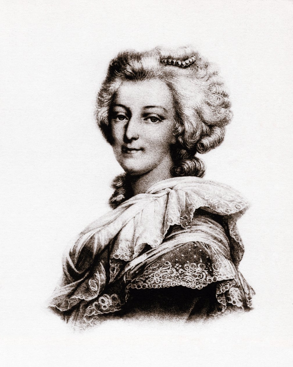 Porträt der Königin von Frankreich Marie Antoinette von Österreich (1755-1793) Gravur des 19. Jahrhunderts von Unbekannter Künstler