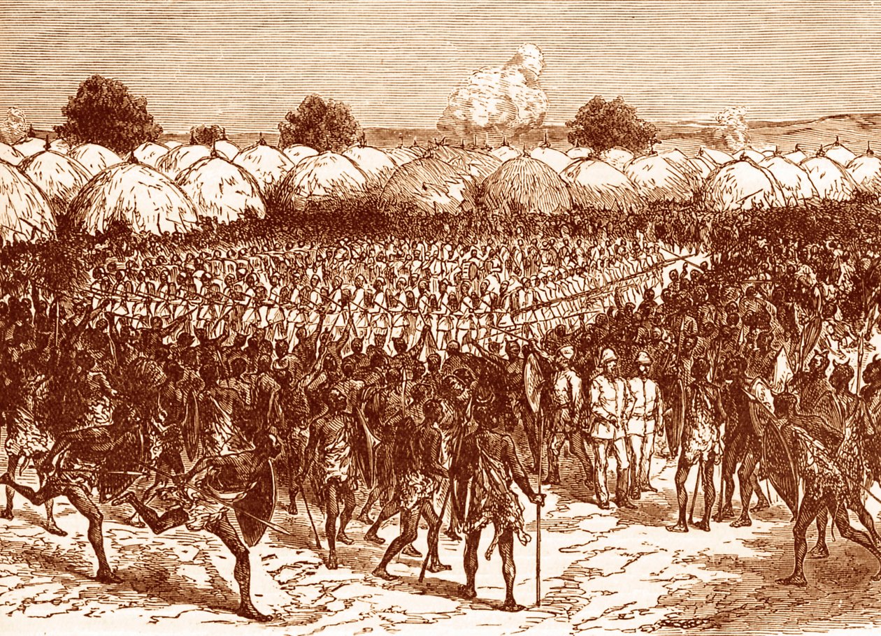 Protest in Masindi gegen den britischen Entdecker Samuel Baker von Unbekannter Künstler