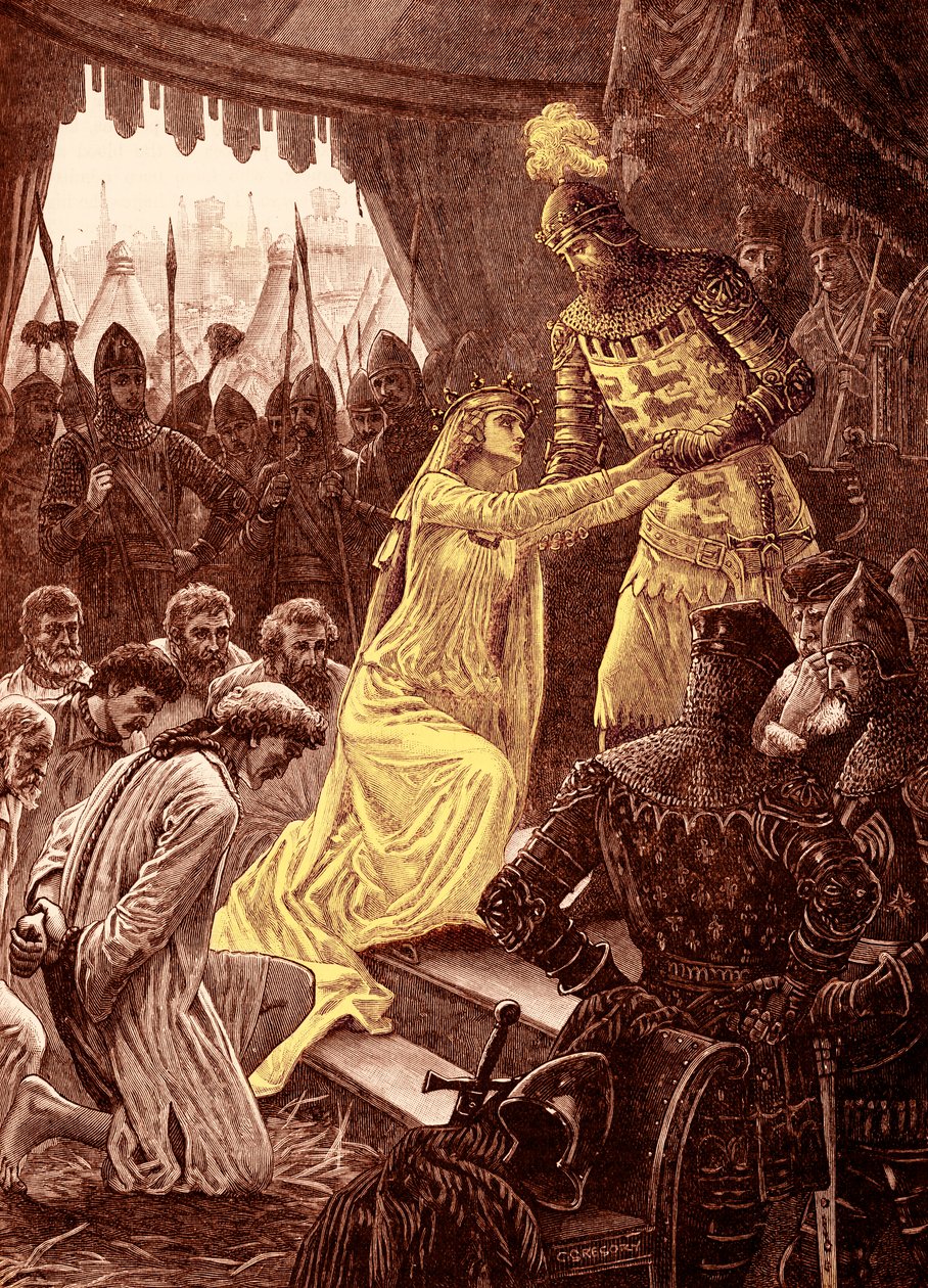 Königin Philippa bittet um Gnade für die Bürger von Calais im Jahr 1347 von Unbekannter Künstler